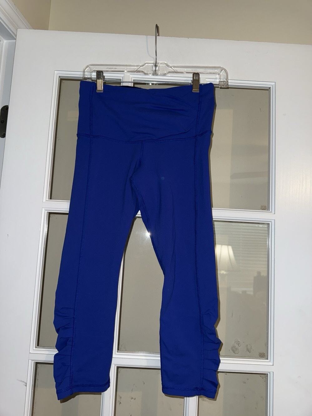 Karma Women's size S Blue High Waist Cropped Leggings Athletic Free People